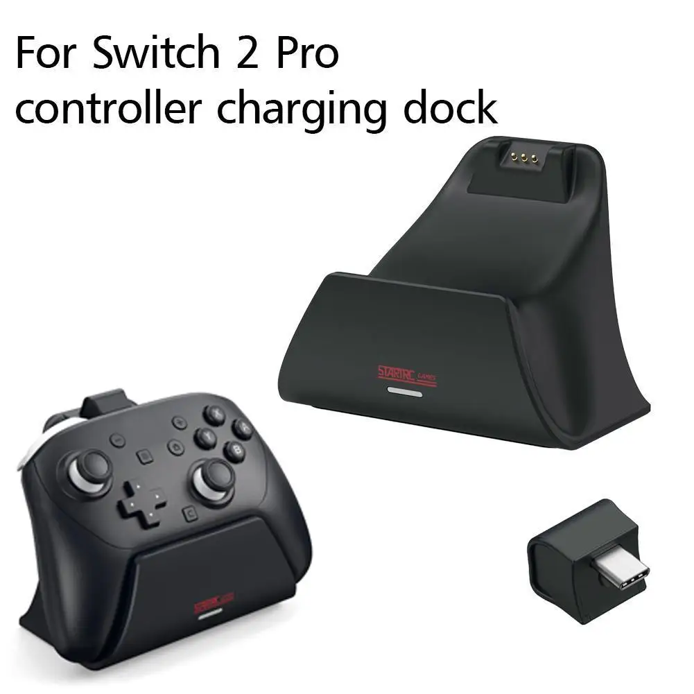 Charging Dock For Switch 2 Pro Controller Gamepad Charger Dock Charging Stand W/ LED Indicator & Adapter Handle Charging Base
