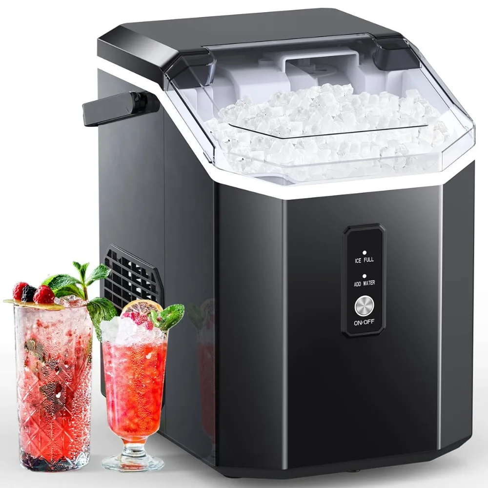 

Nugget Ice Maker Countertop, Chewable Nugget Ice Cubes Machine, Quick Ice Making 34Lbs/Day, Self-Cleaning