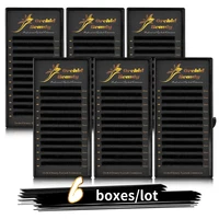 6 cajas/lote de pestañas de orquídeas, pestañas de visón de todos los tamaños, 8-15mm, mezcla de pestañas individuales, 12 filas, extensión de pestañas con volumen ruso