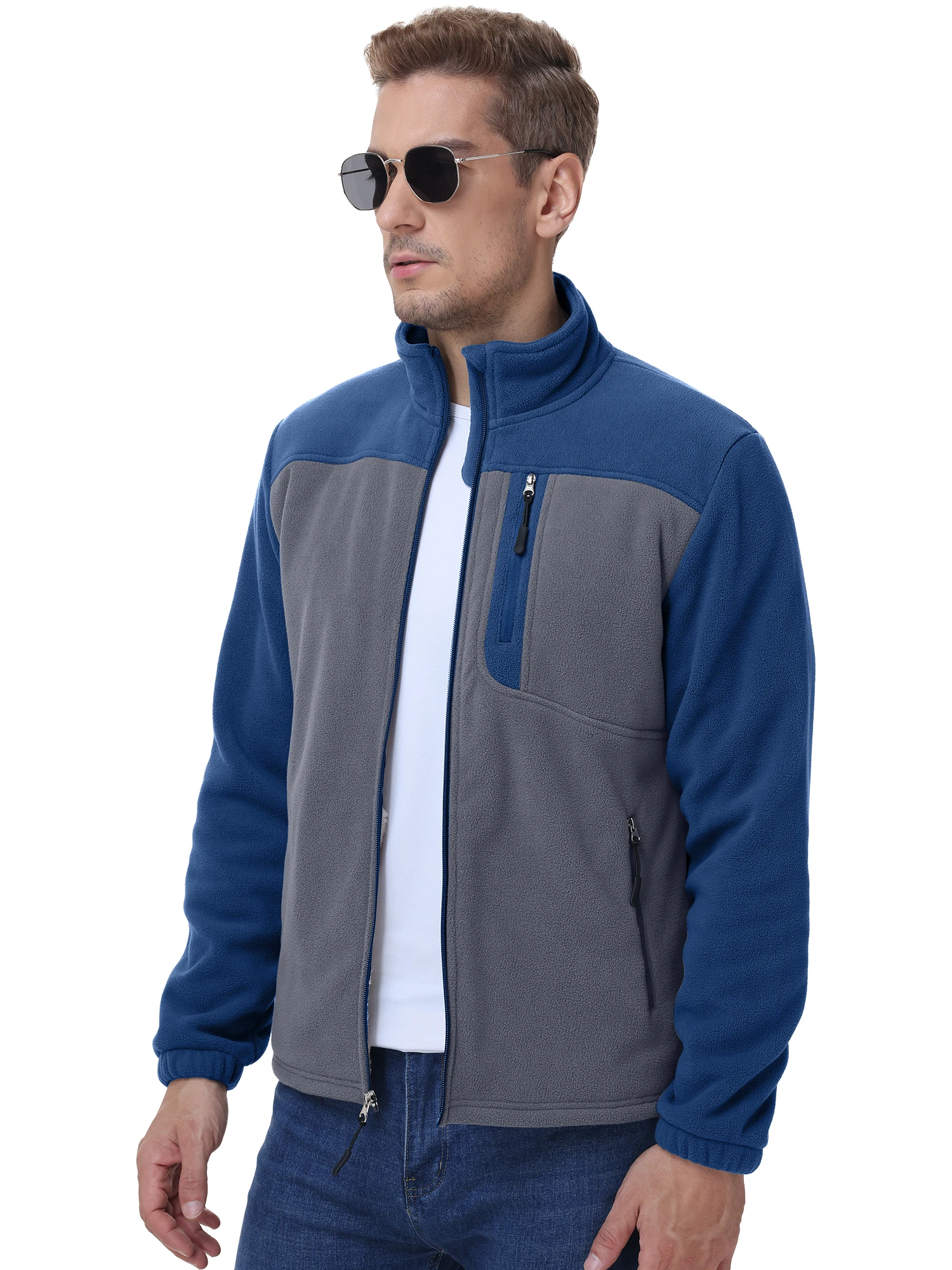 Herren Warme Polarfleece-Jacke mit Vollreißverschluss, Windbreaker mit mehreren Taschen, Arbeits- und Wanderjacke für Herbst & Winter – Detail 25