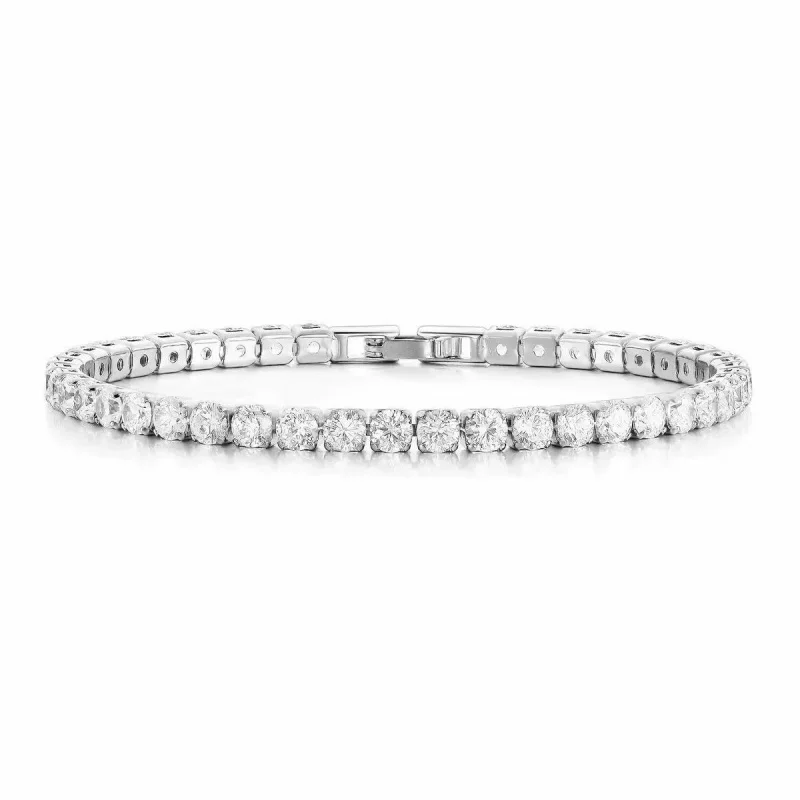 S925 sterling silver bracelet zirconia tennis ball Women fashion simple engagement wedding charm jewelry 4mm 16-20cm