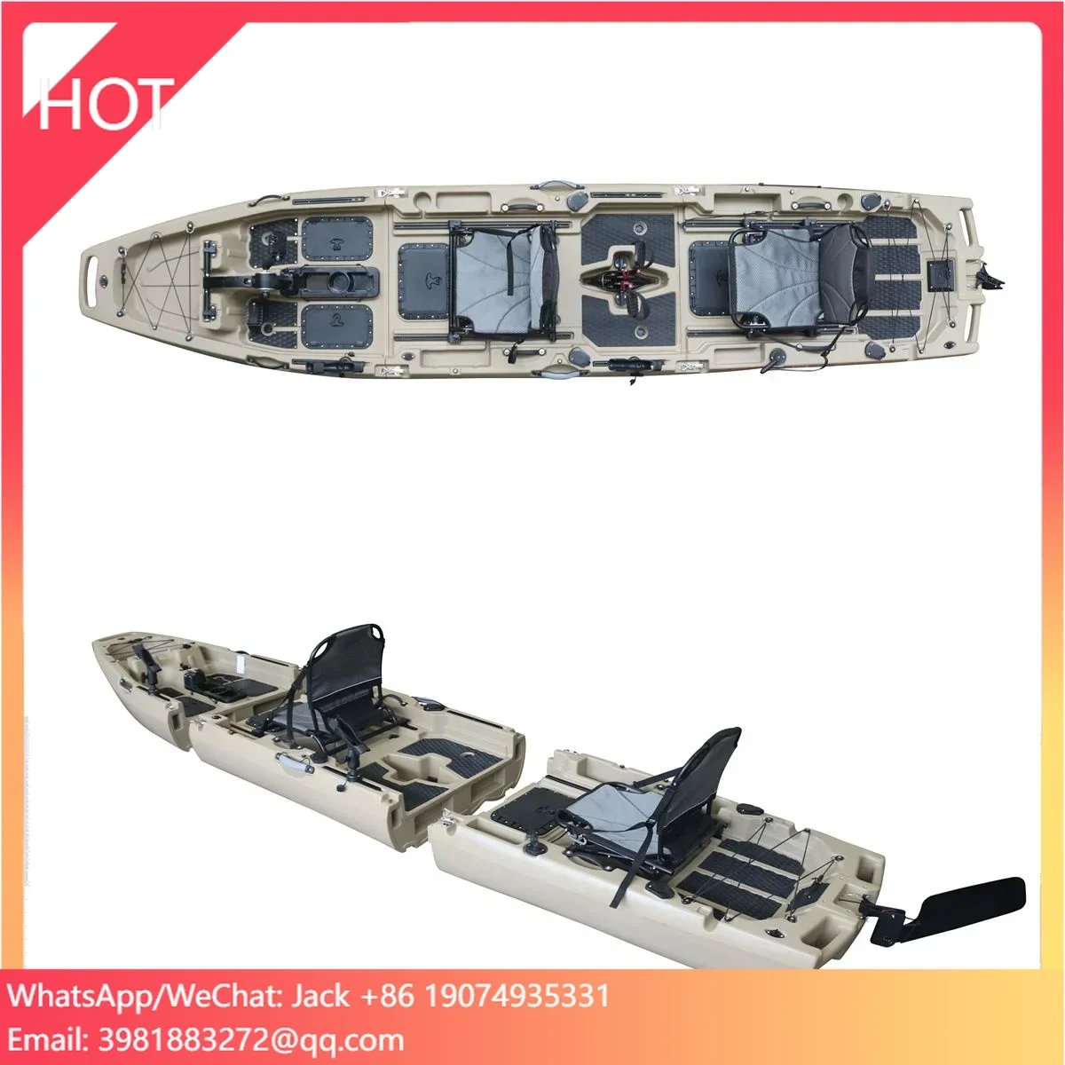 Vicking precio de fábrica Kayak recreativo para adultos y canoa deportes acuáticos barco de pesca Material de PVC Modular