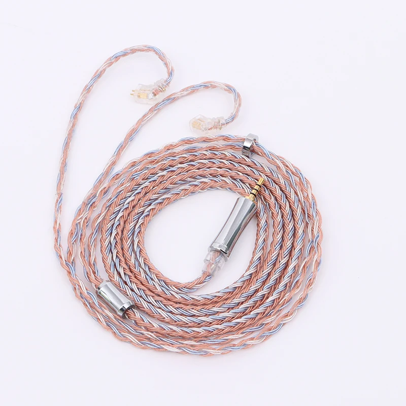XINHS 16 Core earphone HIFI berlapis perak kabel Upgrade 2.5/3.5/4.4mm Konektor MMCX/2Pin