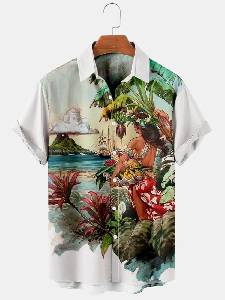 2023 Hawaiian Tropical Shirts For Men 3d Beach Holiday Short Sleeve Summer Oversized Tops Tee Shirt Man Floral Blouse 5xl Camisa