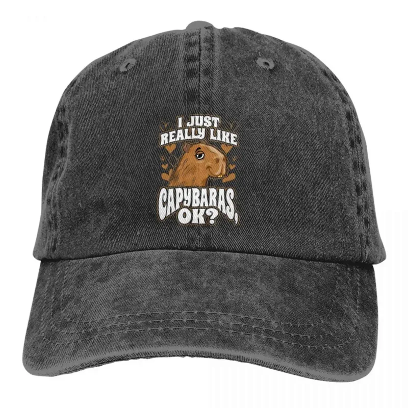 

Capybara Animal Multicolor Hat Peaked Women's Cap I Just Really Like Capybaras Personalized Visor Protection Hats