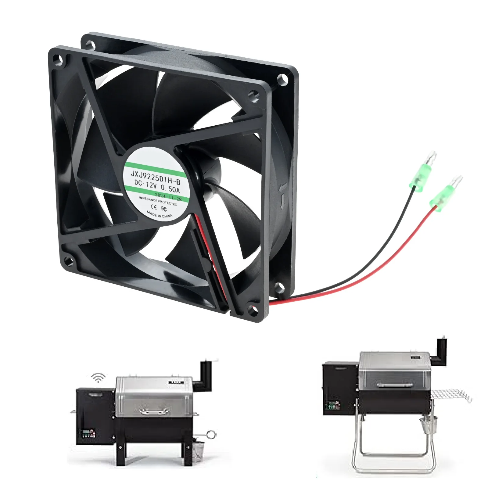 Combustion Fan 12V Blower Motor P-1011 Replacement for Davy Crockett Trek Prime Green Mountain Wood Pellet Grill Easy Install