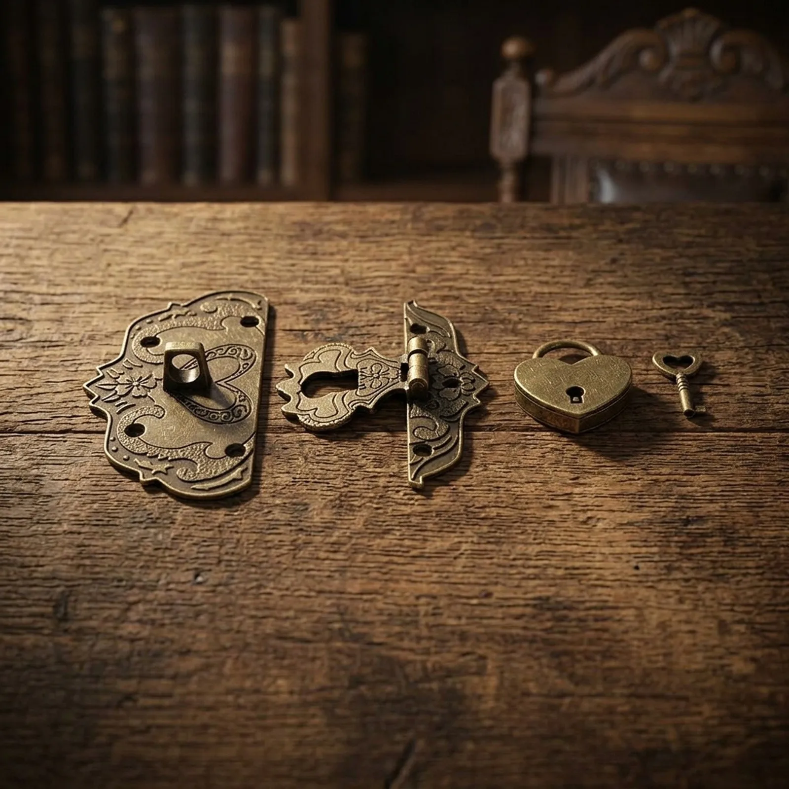 Secure Your For Furniture and Jewelry Boxes with Antique Zinc Alloy Padlock Featuring Hasp and Mounting Screws for Easy Setup