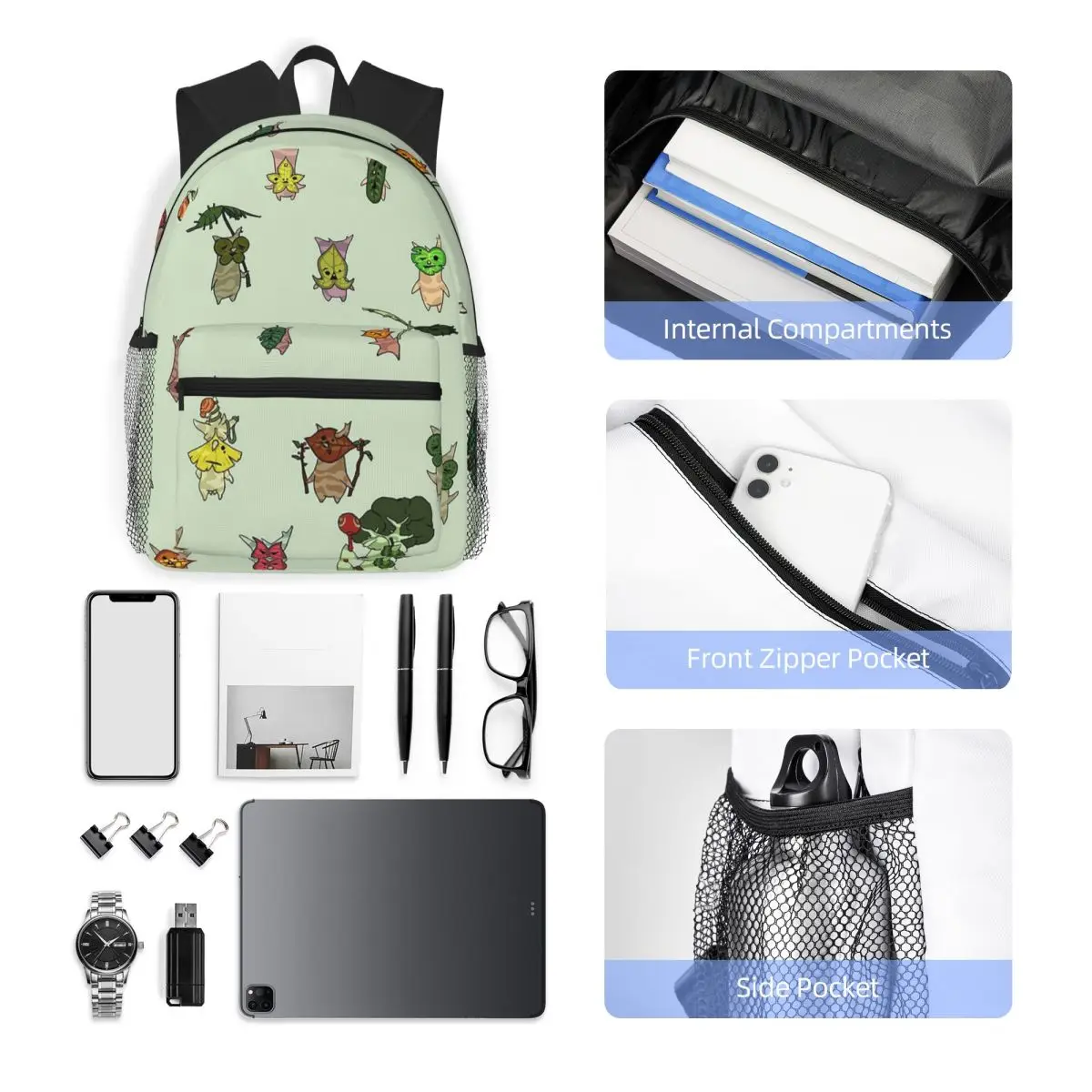 حقيبة ظهر مدرسية للطلاب من Korok 1، حقيبة ظهر للسفر والمشي لمسافات طويلة للرجال والنساء، حقائب كتف #5