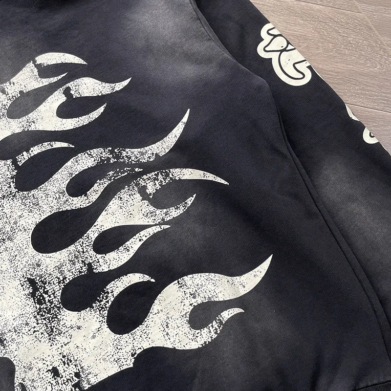 Hellstar Studios Yoga High Street Niche Wash Water Do Old Hooded Sweater