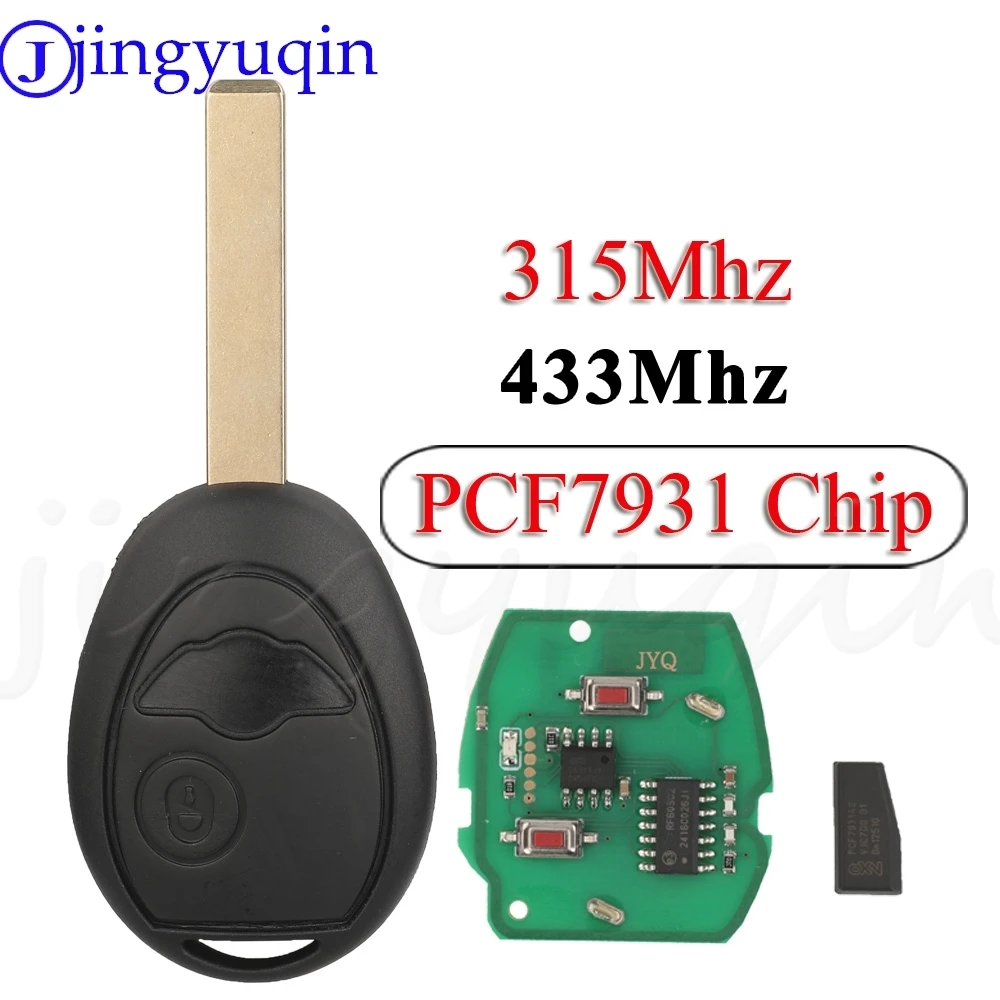 jingyuqin 2 Button Remote Car Key 315/433Mhz PCF7931 Chip For BMW Mini Cooper S R50 R53 2002-2005 Aoto Fob Control 