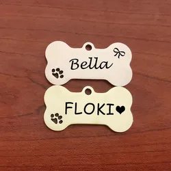 Pet ID Tag Personalized Free Engraved Keychain for Cat Puppy Dog Tag Pendant Keyring Bone Paw Bone Pet Accessories