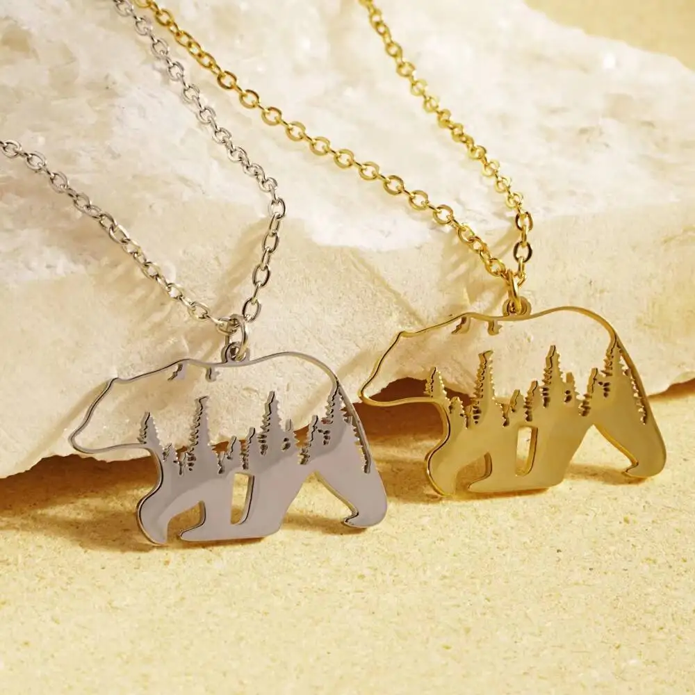Origami Tiger Bear Fox Fish Animal Pendant Necklace Jewelry Gifts for Women and Pet Lover Friends Animal Inspired Jewelry