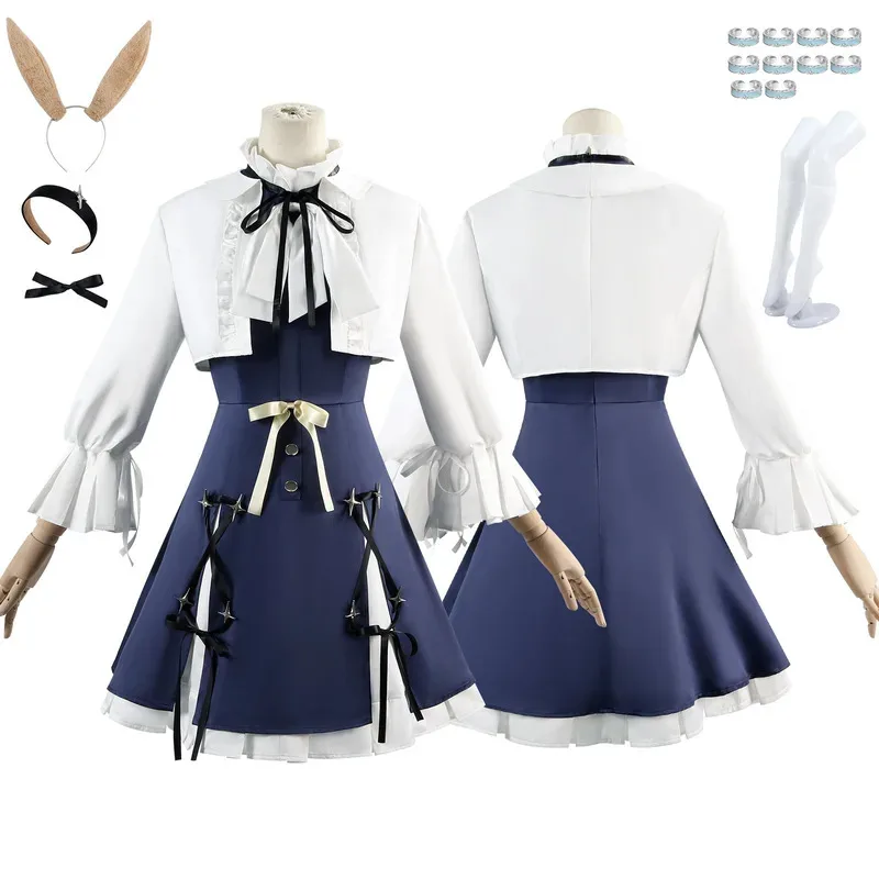 

Game Amiya Cosplay Ears Costume Anime Arknights Amiya Props Halloween Cos Costumes for Women Men Party Cos Props