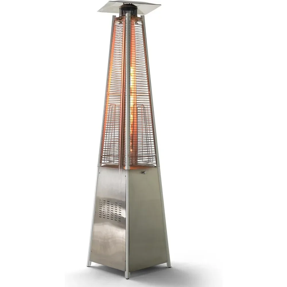 

Patio Heater Covers Outdoor Terrace Pyramid Flame Heater with Wheels and Cover,48000 BTU Portable Propane Heater Garden Supplies