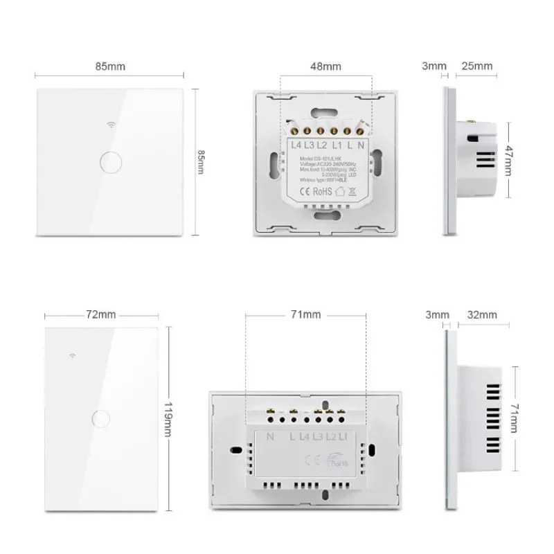 Siri Homekit WiFi Smart Light Wall Switch Touch Sensor Glass Panel Remot Control By Google Home Alexa MFI Interruptor Apple