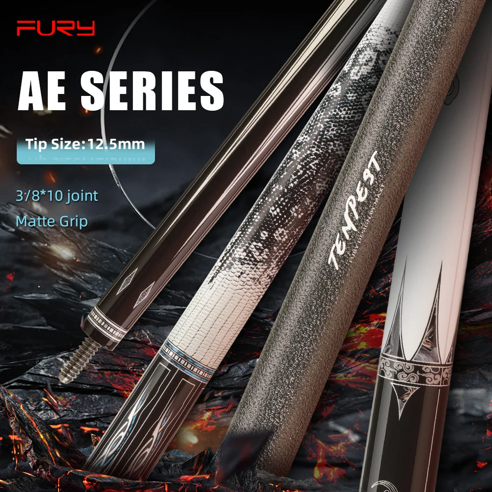 

FURY billiard cue 58" 1/2 Hurricane AE-1/2/3/4/5/6 Billiards Pool Cue Stick carbon cue 12.5mm 3/8*10 joint