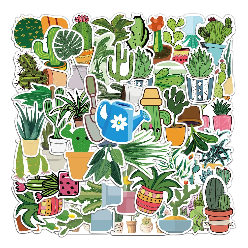 45 Piezas de Opuntia Dillenii (Ker Gawl.) Haw. Pegatinas, Pegatinas de Graffiti, Pegatinas DIY para Diario, Funda de Teléfono, Álbum de Recortes Hecho a Mano, Pegatinas Estéticas