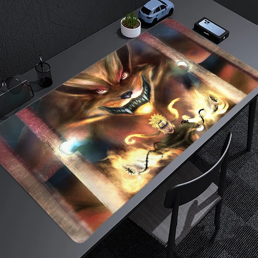 Grand tapis de souris de jeu Anime LockEdge, clavier d'ordinateur épais, polymères de table et de bureau, N-NarAAShippuden