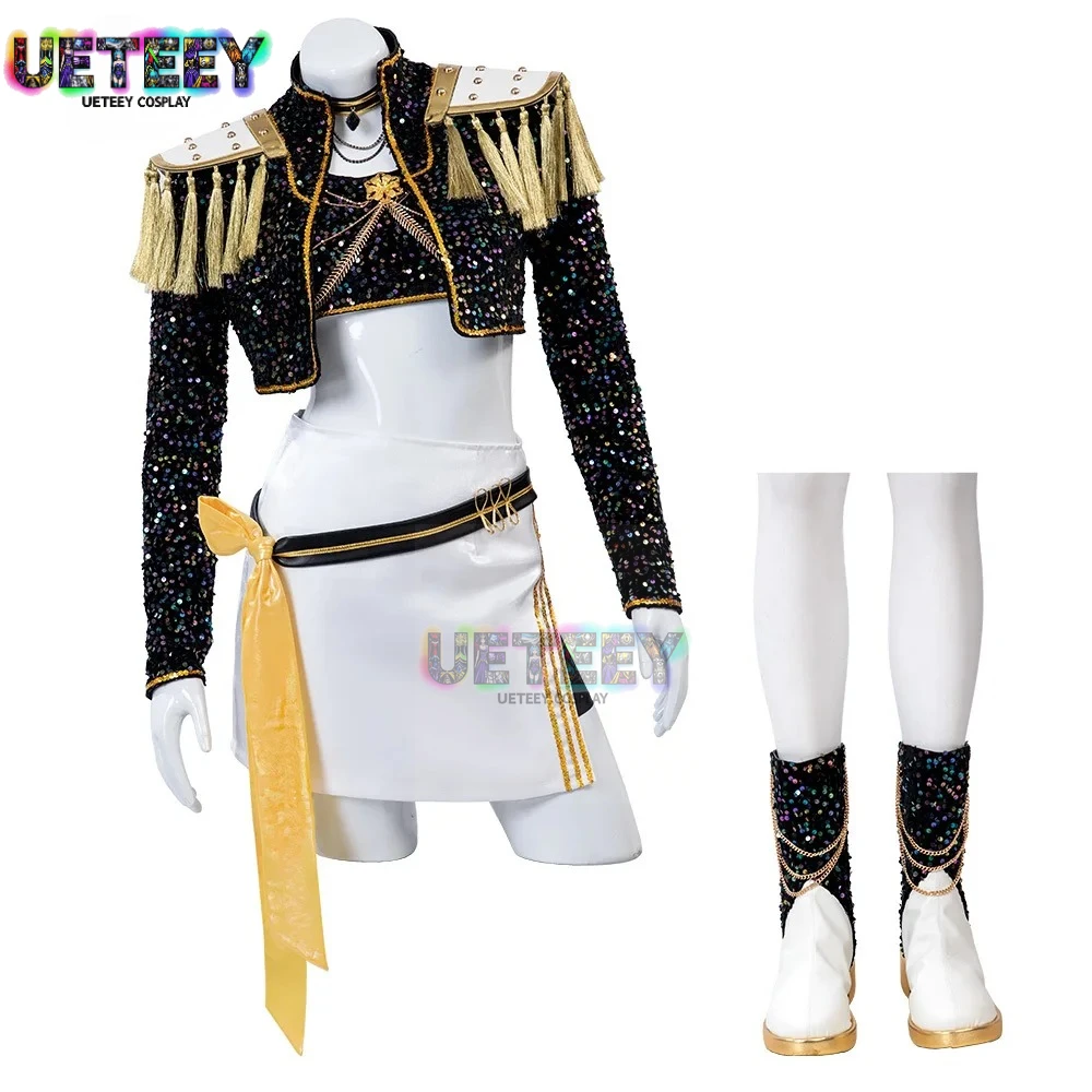 

UETEEY Halloween KPop Demon Hunters Mira Cosplay Costume Coat Vest Skirt Full Set Woman Anime Outfit Custom Made