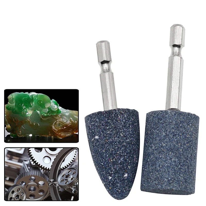 2Pcs Hexagonal Shank Grinding Wheel Heads Set, Metal Polishing Grinding Stones for Rotary Tool Repair Work