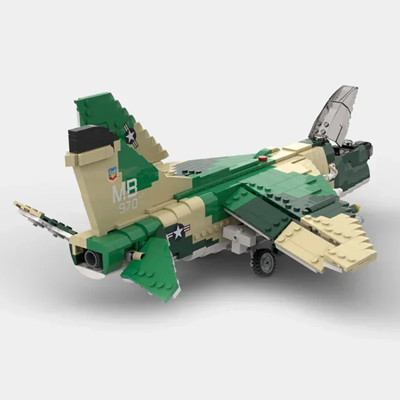 Bloques de construcción Moc modelo militar 1:35 A-7D Corsair II tecnología de combate bloques modulares regalos juguetes de Navidad juegos DIY montaje