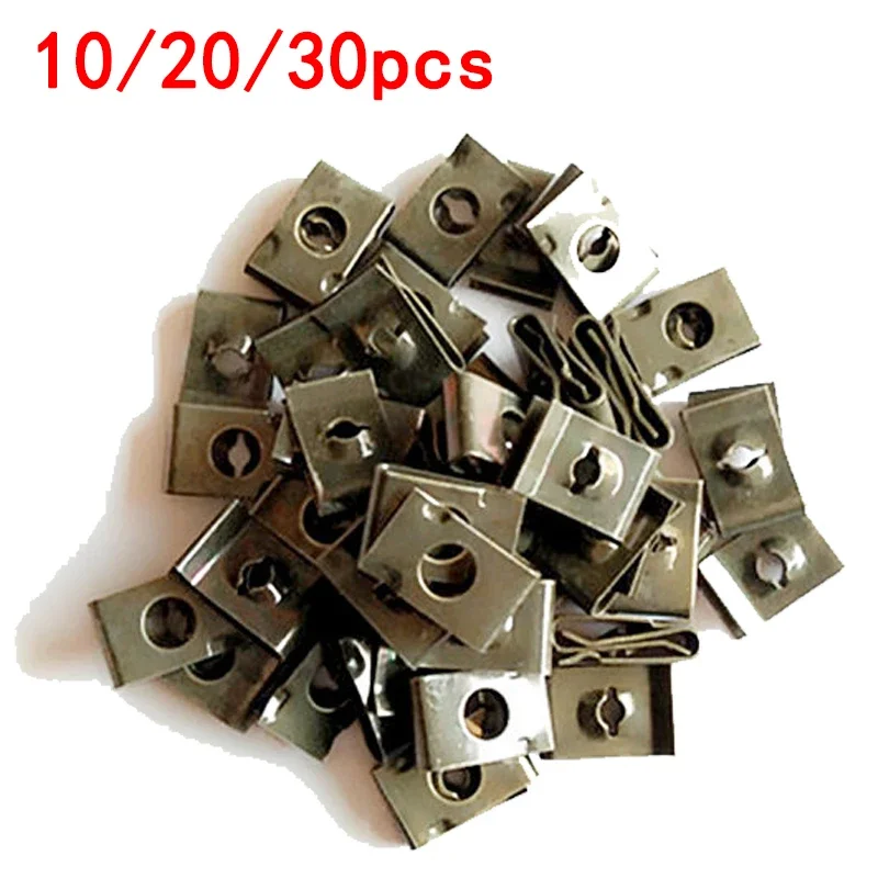 

10/20/30pcs Car Base U-Type Clips Car Fastener Clips Motor Automobile Engine Fender Bumper Guard Plate Clamp Auto Accessories