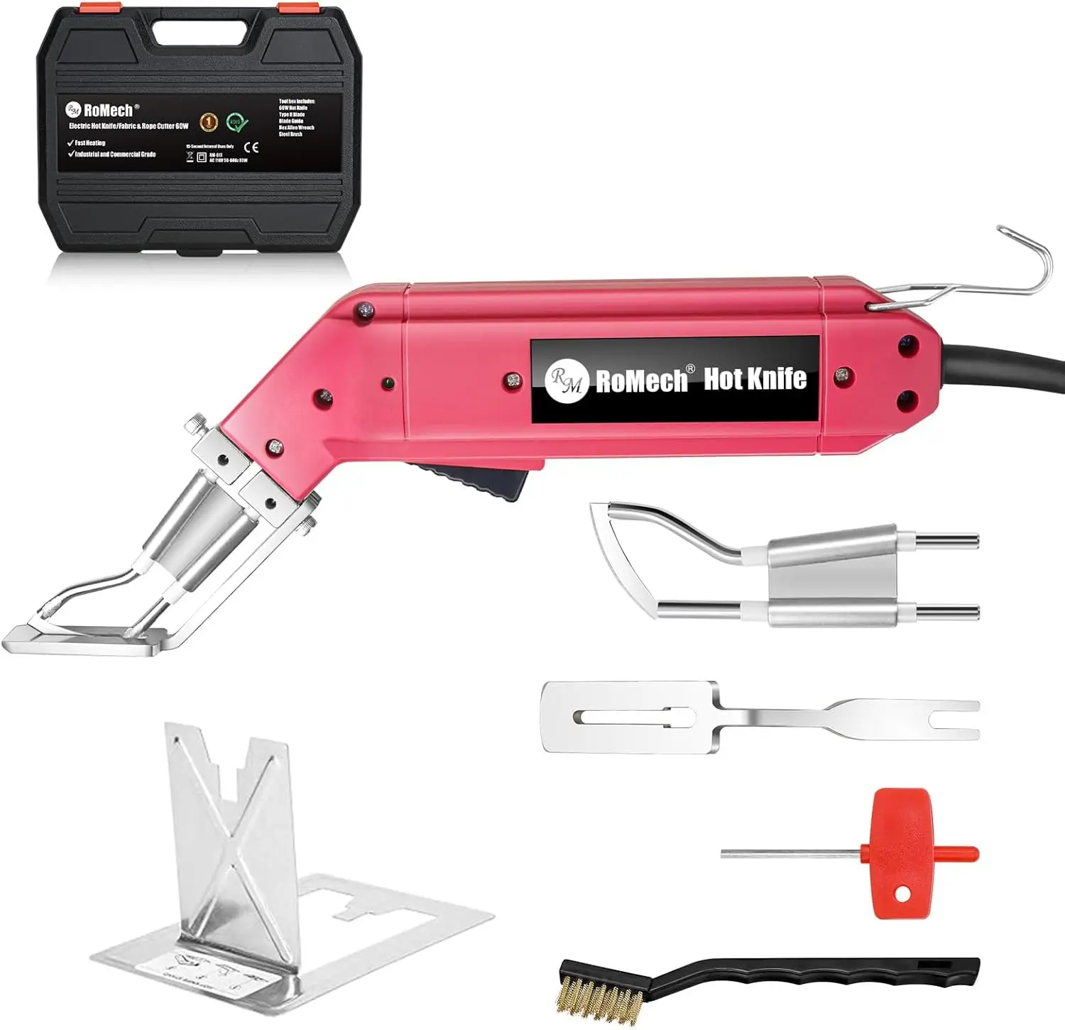 

60W Electric Hot Knife Fabric Cutter with Adjustable Power, Heat Sealer Kit Includes Blades & Accessories for Professional Use