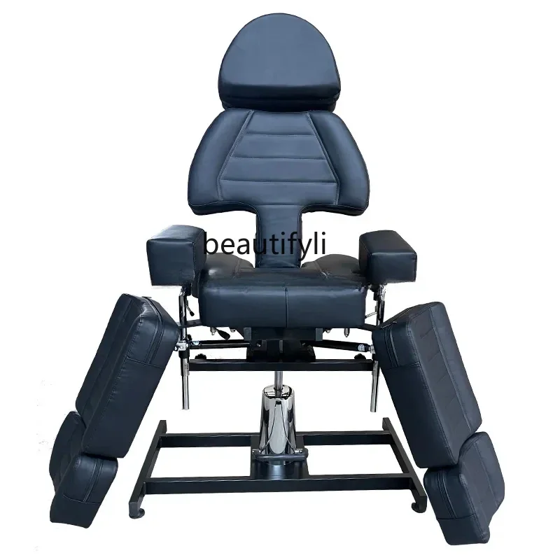 Single Split Leg Tattoo Couch Multifunctional Adjustable Tattoo Chair Facial Bed Hydraulic Lifting Tattoo Eyebrow Recliner