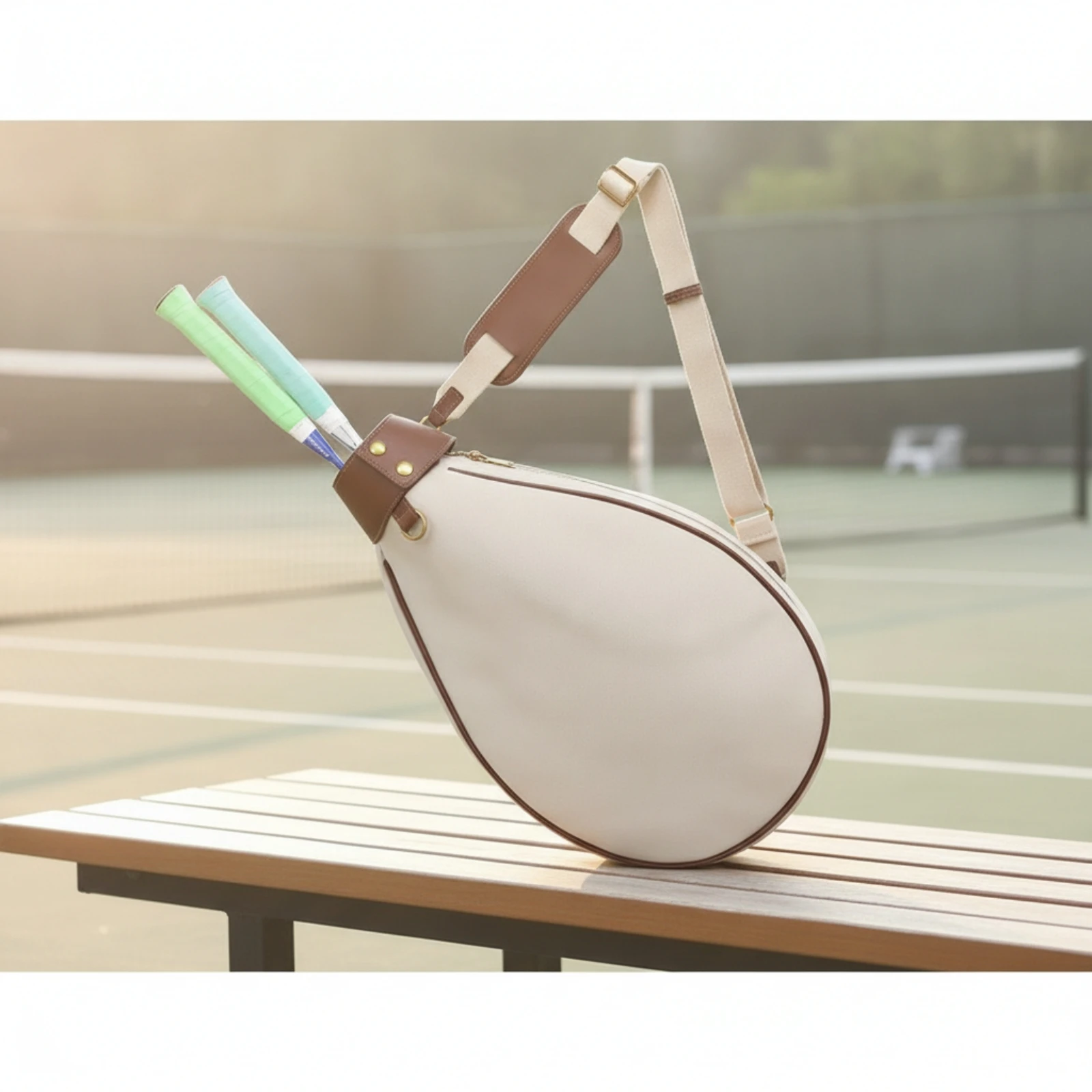 Racquet Bag with Shoulder Strap Structured Racquet Bag Sturdy Organized for Players, Court, Practice