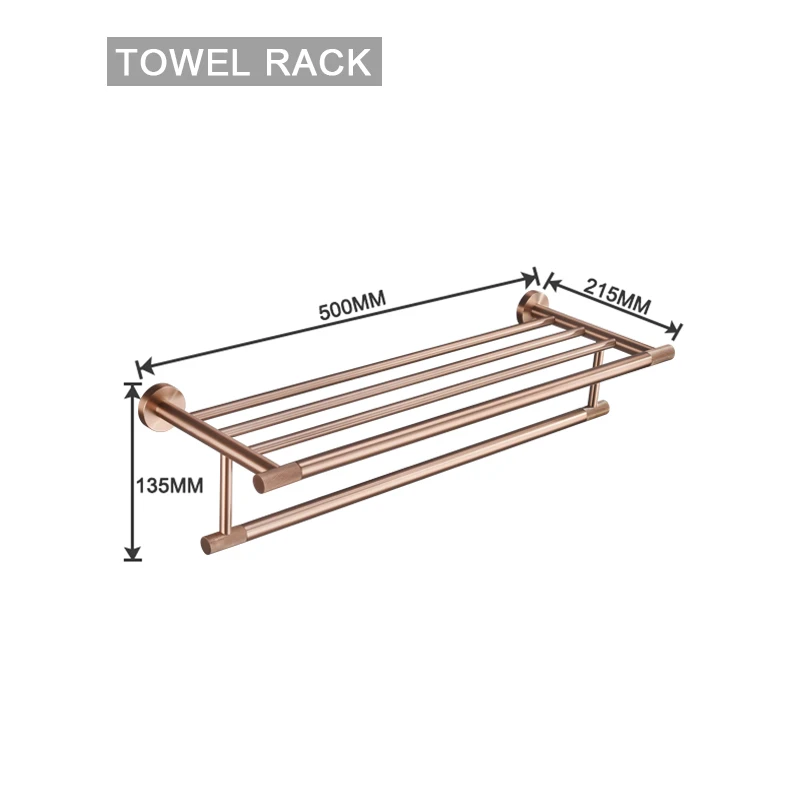 Geborsteld Rose Goud Roestvrij Staal Badkamer Hardware Set Handdoekenrek Kapstok Handdoekstang Toiletrolhouder Zeepbakje Accessoires
