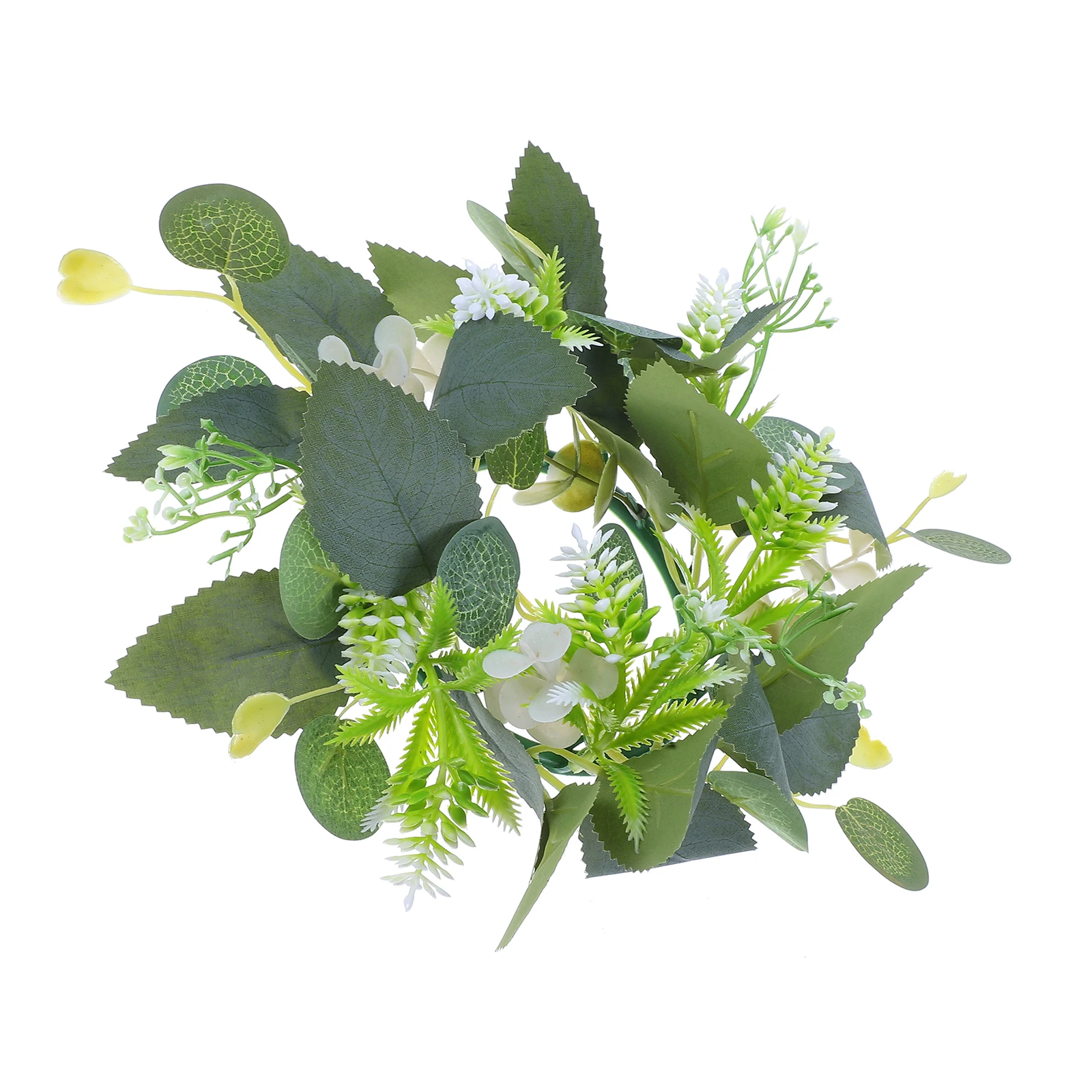 Artificial Garland Rings Boho Candles Greenery Eucalyptus Flower Wreath Centerpiece Table Decorations