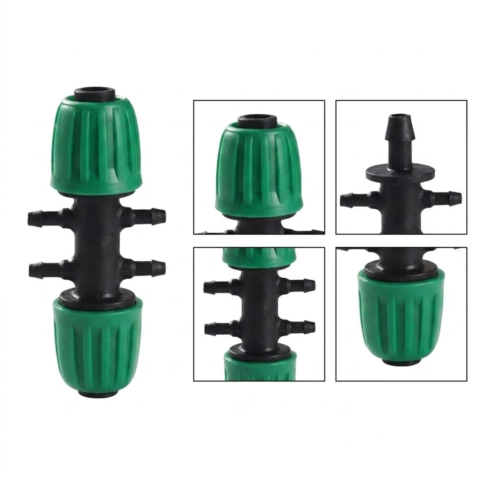 Barbed Tee Connector 6-Way Threaded Interface 1 2 Inch High-quality Hard Plastic Sturdy And Robust Elevated Garden Beds