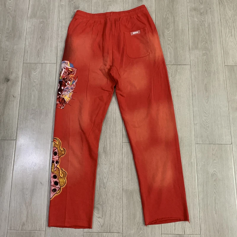 26SS New High Quality DUAA Pants Letter Print Trend Rhinestone Men's Duaa Long Pants