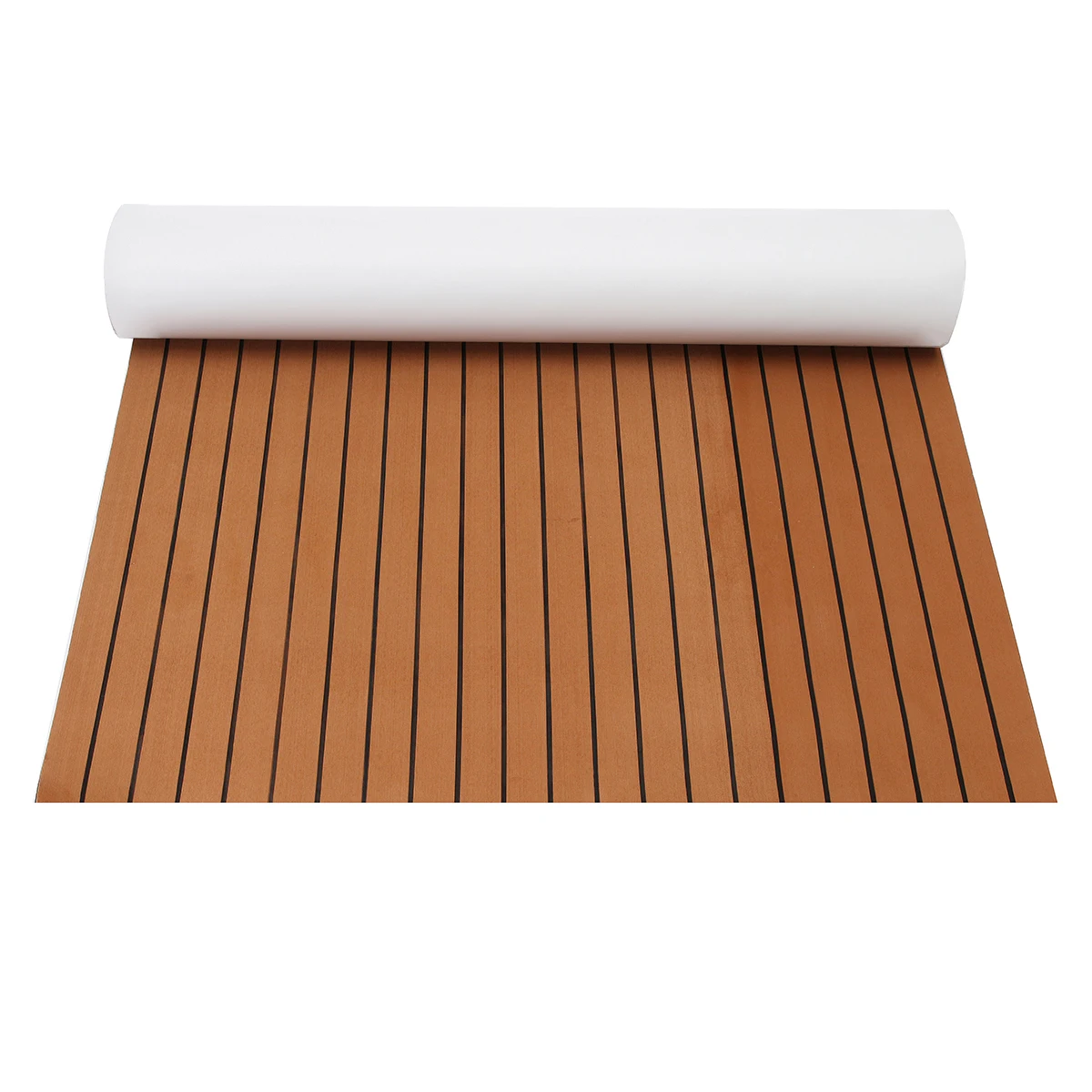 2400x1200x5mm Self-Adhesive EVA Foam Boat Marine Flooring Faux Teak Decking Sheet Striped Yacht Mat Brown