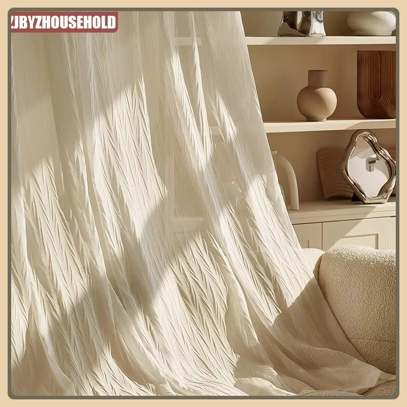 

Living Room Bedroom French Light Luxury High-end Window Screen Curtain Balcony Home Decoration Custom Finished Partition Curtain