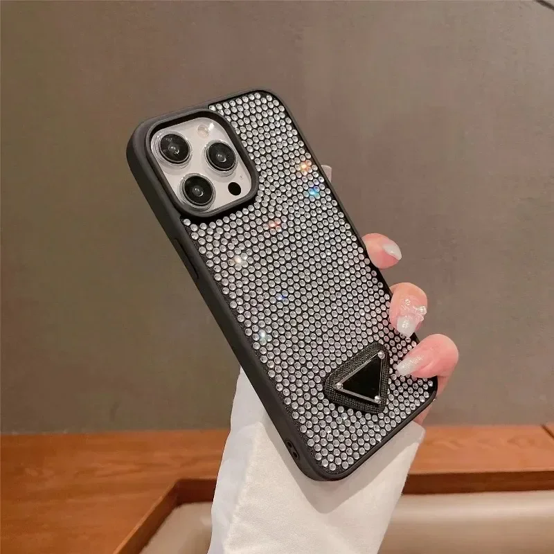 Watch case PRD Luxury Bling Phone Case For iPhone 15 14 Plus 13 Pro Max Glitter Stone Diamond Shiny Full Protect Back Cover