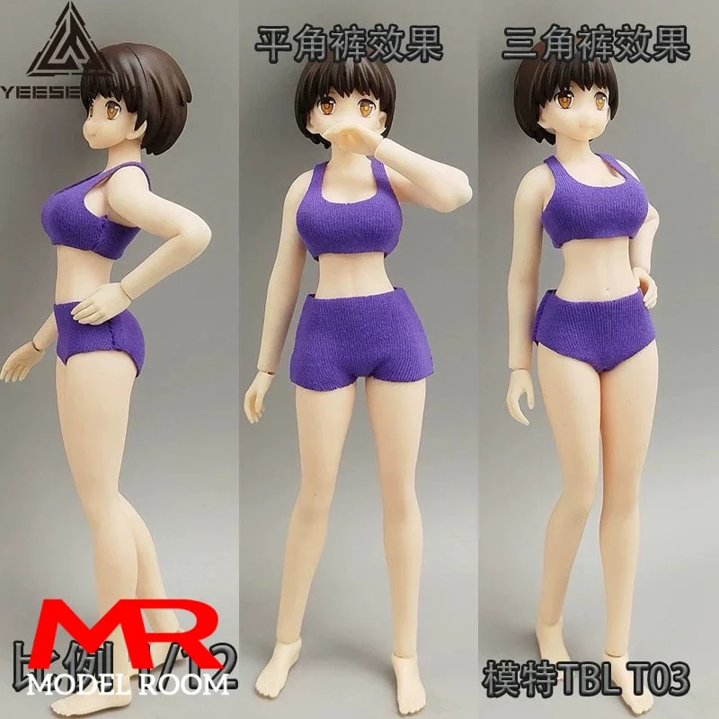 1/12 Scale Female Sports Wear Vest Shorts Underwear Clothes Model Fit 6 inch CFTOYS TBL  Soldier Action Figure Body