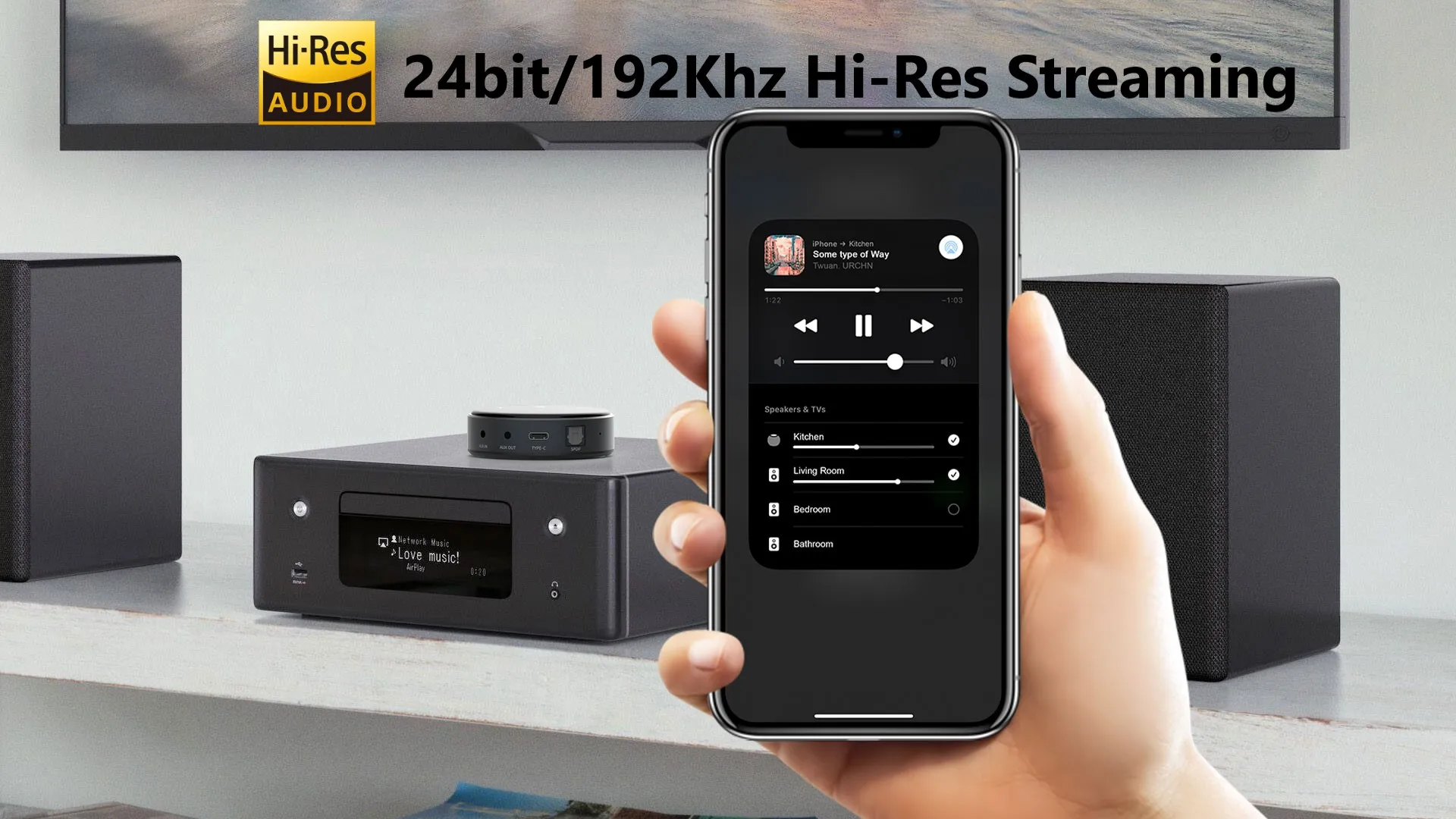 Récepteur AirPlay 2 Pro, Dnomecast Audio, WiFi, Streaming multi-pièces, Alexa, Siri, Google Assistant, Spoti