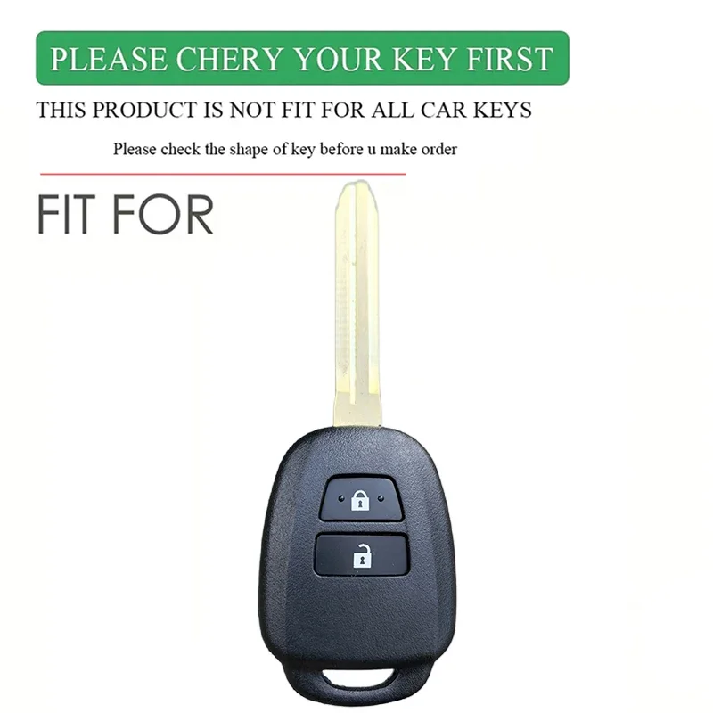 Silicone Car Key Cover Case for Toyota Yaris Corolla Highlander Crown 2 Buttons Remote Skin Protector Shell Keychain Accessories