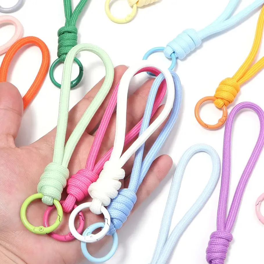 5/10/20pcs Mixed Color Braided Keychain Mobile Phone Lanyard Anti Lost Knot Rope Strap Key Ring Men Women Car Key Holder Accesso