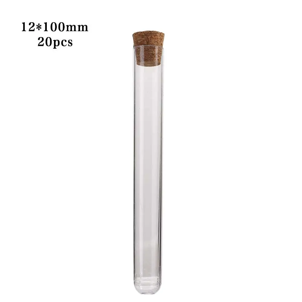 Chemical Teaching Equipment With Corks Caps Storage Containers Wedding Favor Gift Tube Laboratory Clear Plastic Test Tubes