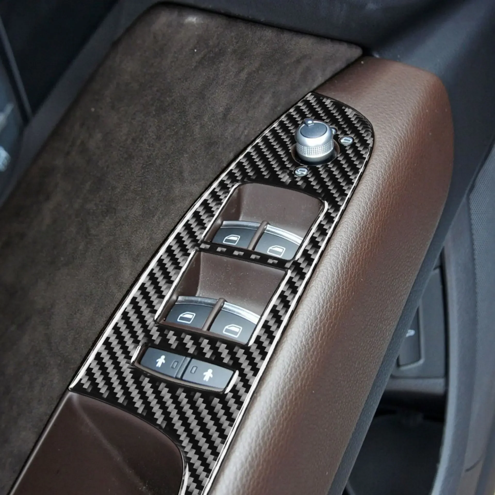 

For Audi Q7 4L 08-15 Car Window Control Panel Cover Lift Button Trim Sticker Frame Interior Decoration Auto Decor Accessories