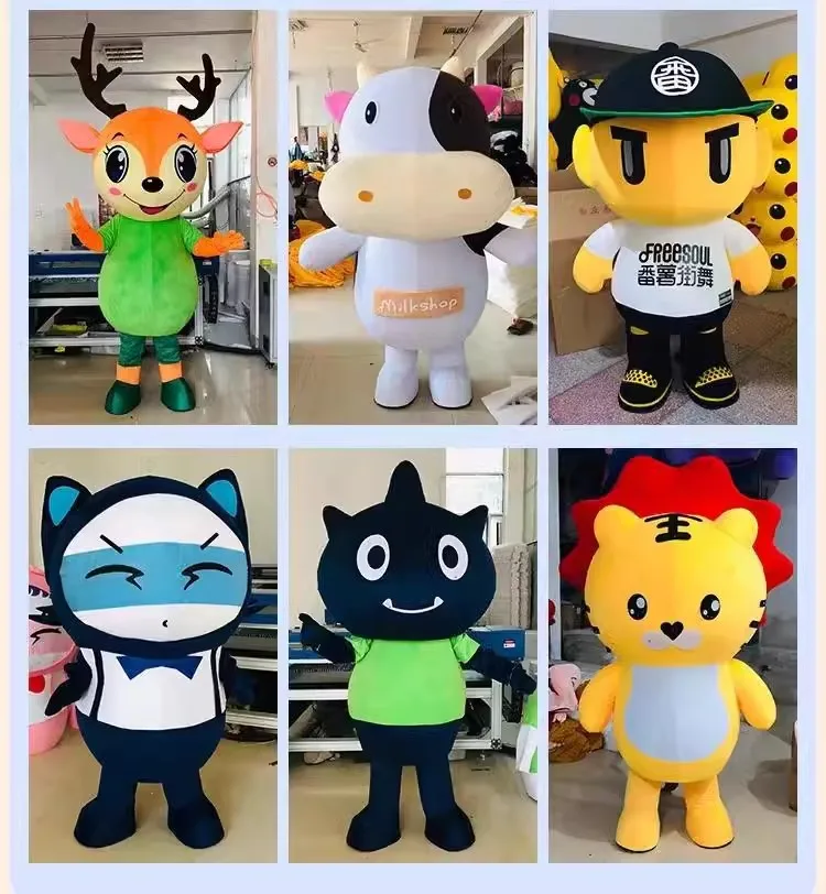 Custom Handmade Unique Plush Mascot Costume Cartoon High-end 3D Carving Animation Doll Clothing Company Advertising