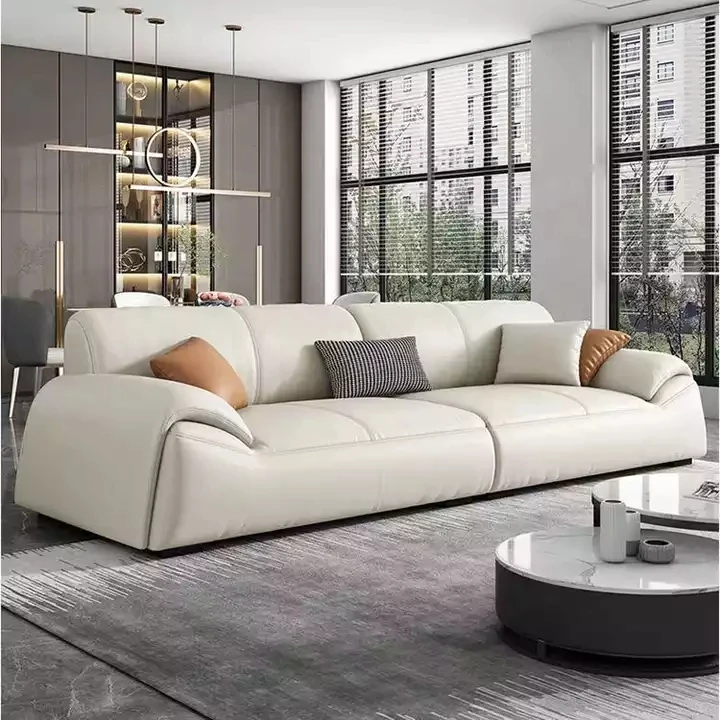 

Italian Simple Living Room Furniture Leather Creative Design Sofa Set