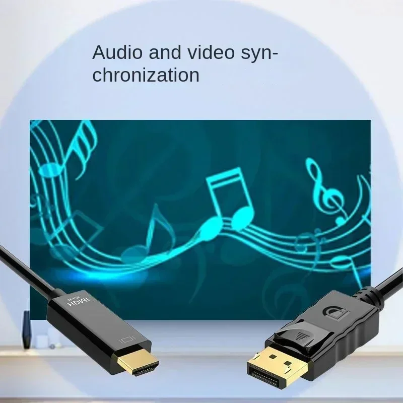 DP Display Port To HDMI-Compatible Adapter Connect Converter 1.8m Cable 2k 4k 1080p For Desktop Laptop PC TV Monitor Projector image 3