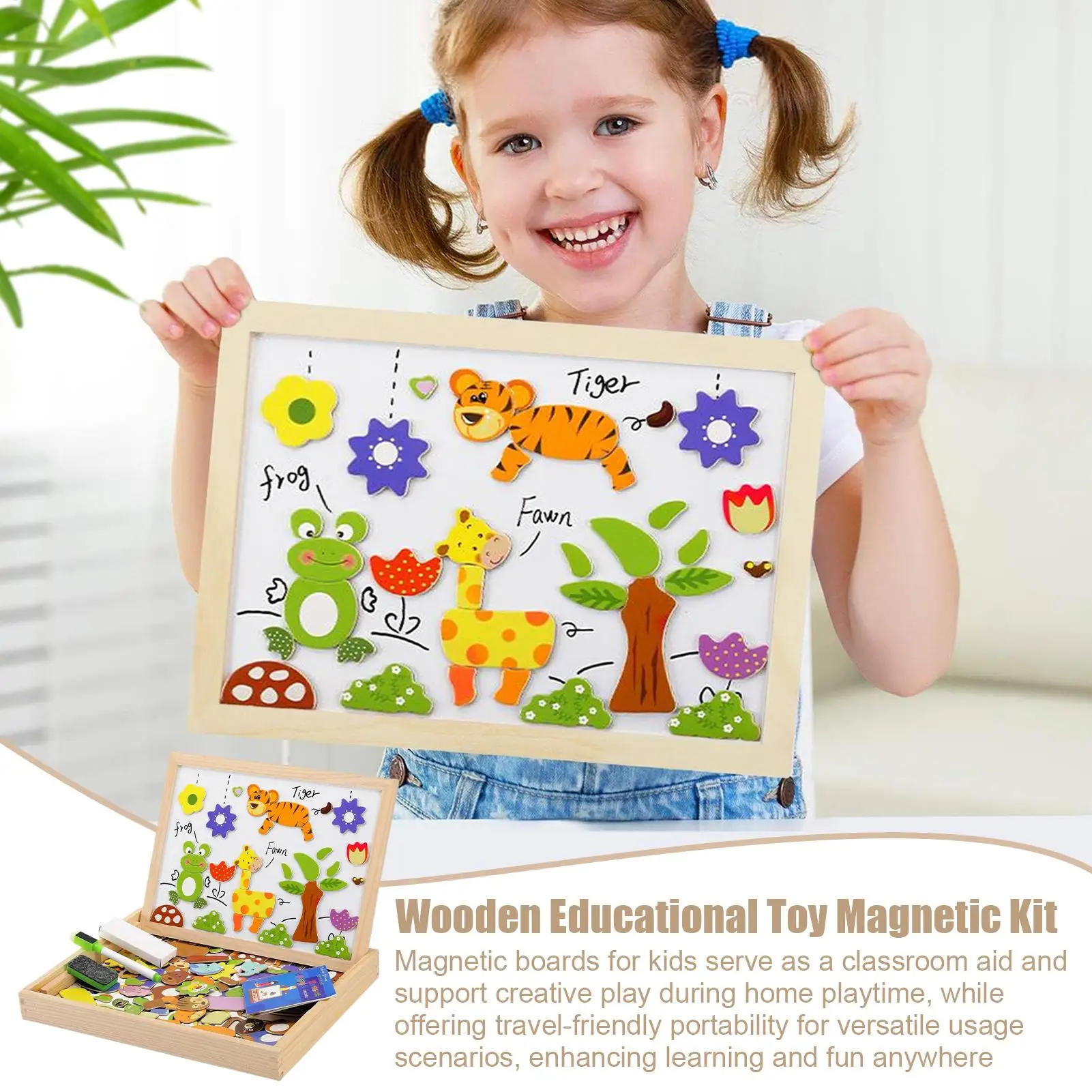 Magnetic Board For Kids Wooden Kids Board Educational Toy Drawing Game For Learning Tool Preschool Classroom School Boys Baby