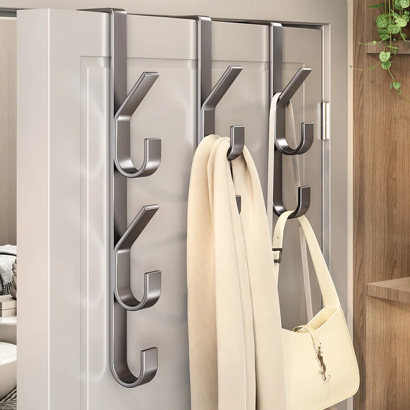 Porta pendurado ganchos de metal casaco chapéus cachecol chave saco rack de armazenamento 3/5/7 ganchos fácil instalação gancho para casa economia de espaço