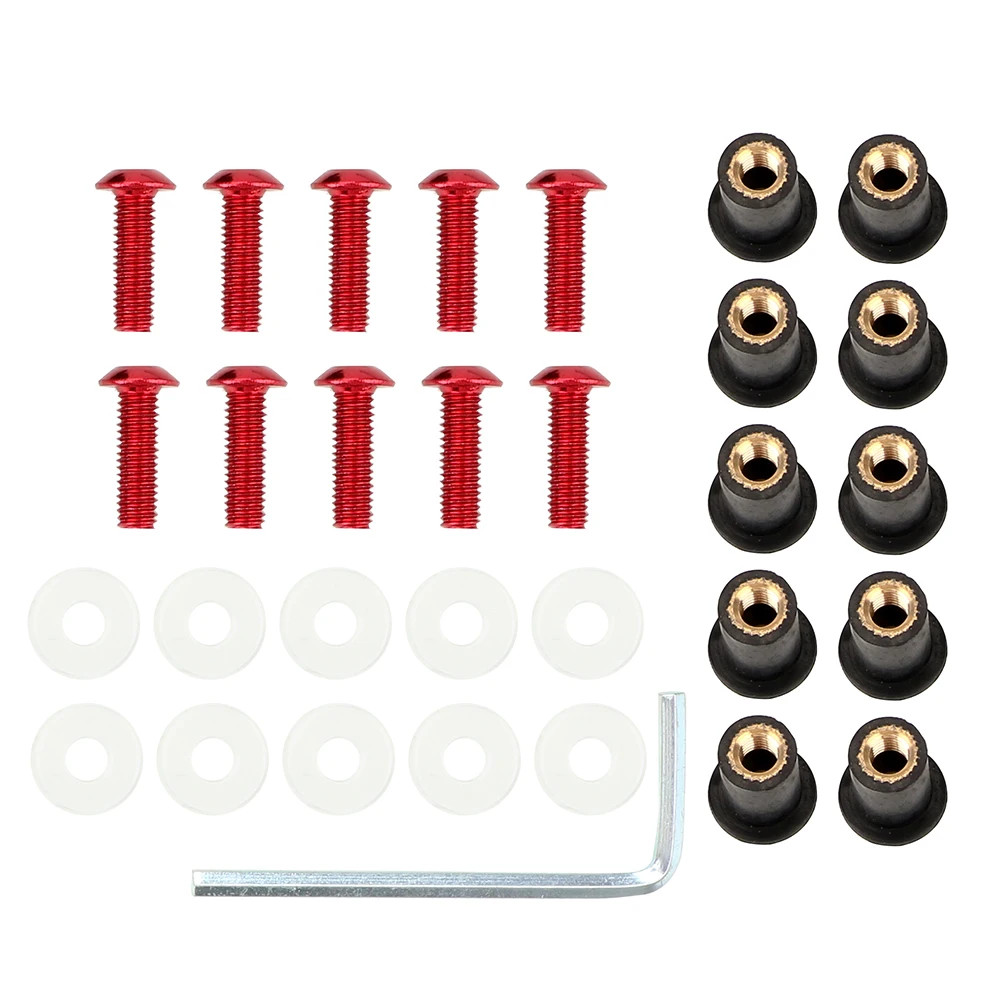 M5 x 15mm Windscreen Nut Bolt Washer Screw Universal Fairing Screen Fasterners Motorbike Windshield Fasterner Kit