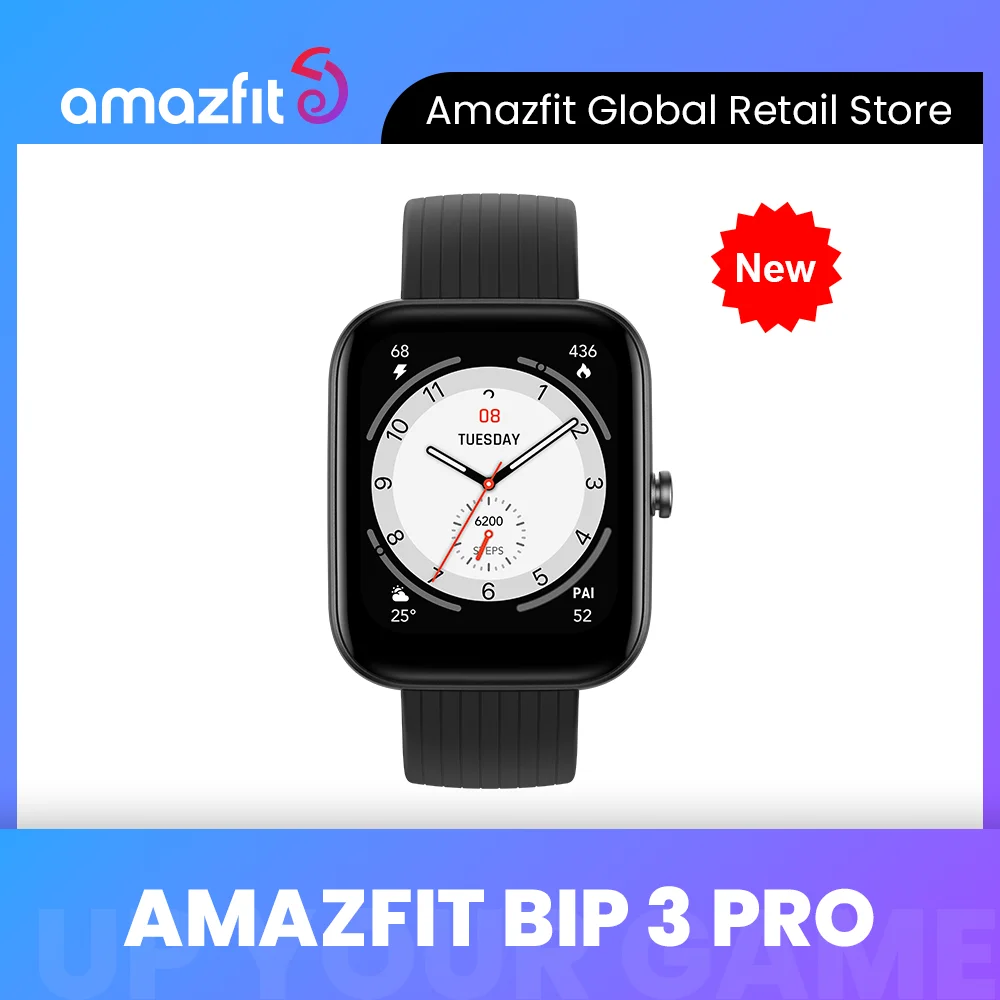 Global New Amazfit Bip 3 Pro Smartwatch 1.69'' Large Color Display  60+ Sports Modes GPS Smart Watch For Android IOS Phone