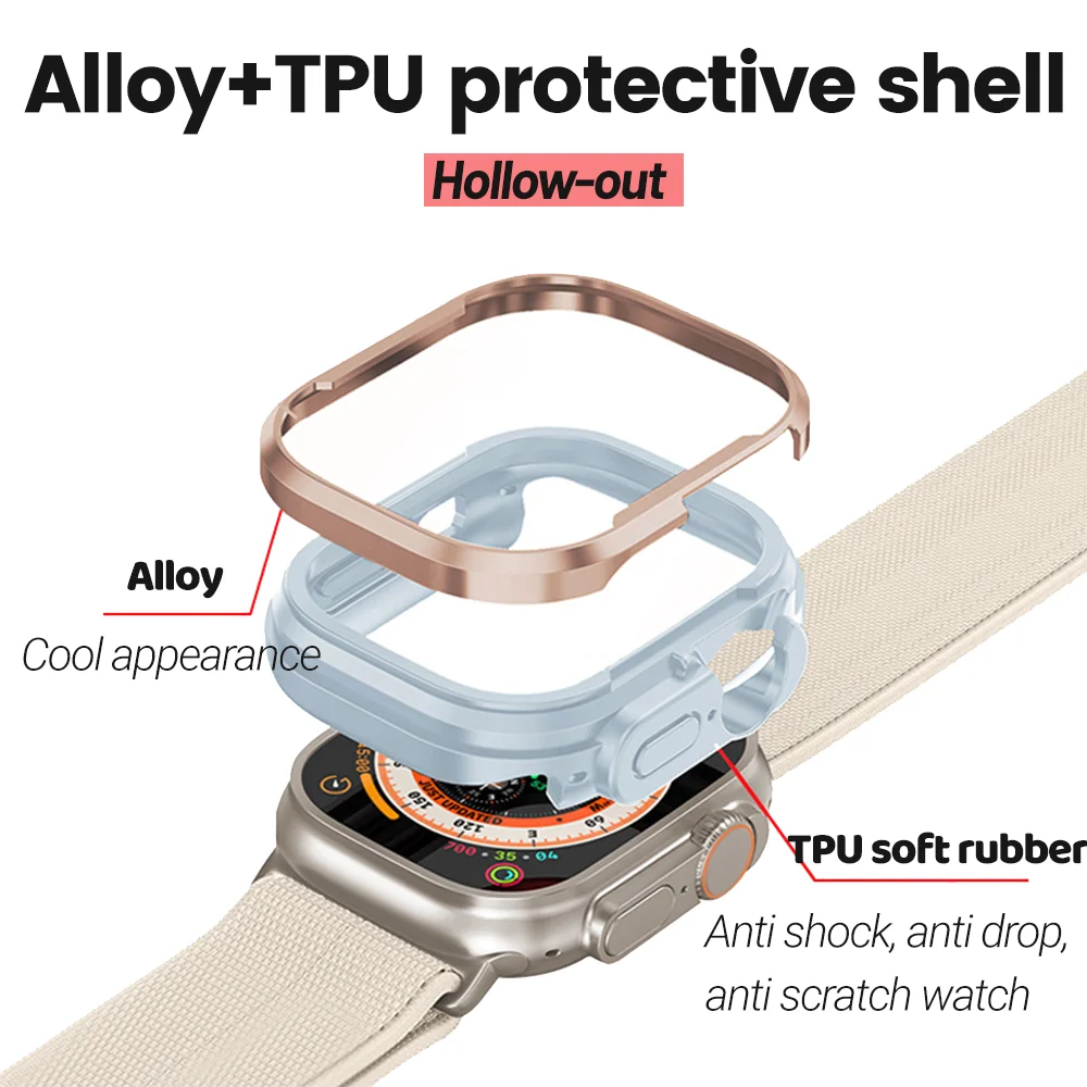 Metal Case+TPU Bumper For Apple Watch 10 46mm Band Accessories Protector Shell for pulseira Correa iwatch series 10 42mm cover
